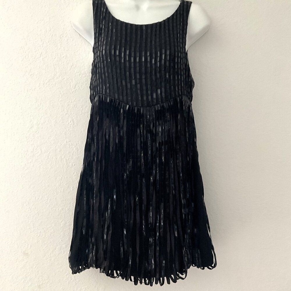Alice + Olivia Silk Georgette Bubble Hem Sequin Dress